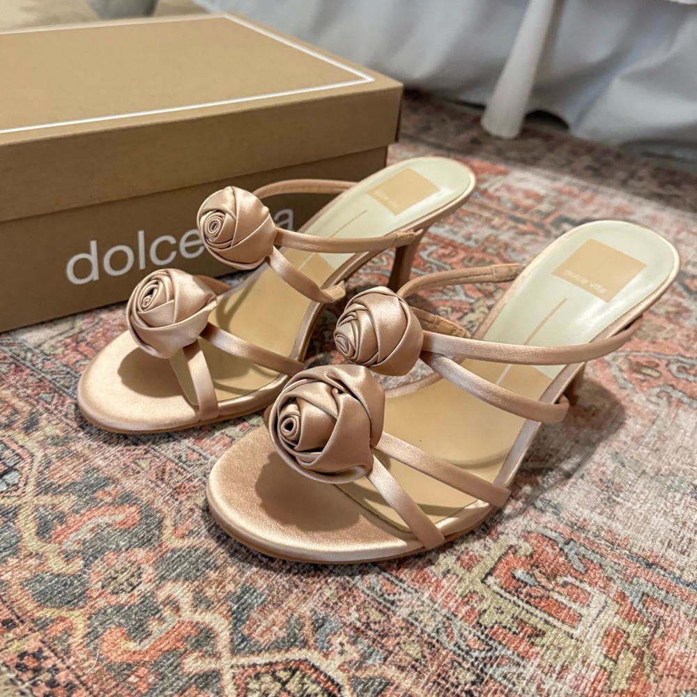 Dolce Vita Metallic Rose Strappy Heels